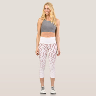 White and Pink Zebra Stripes: Stylish Leggings