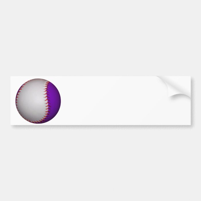 White and Purple Baseball / Softball Bumper Sticker