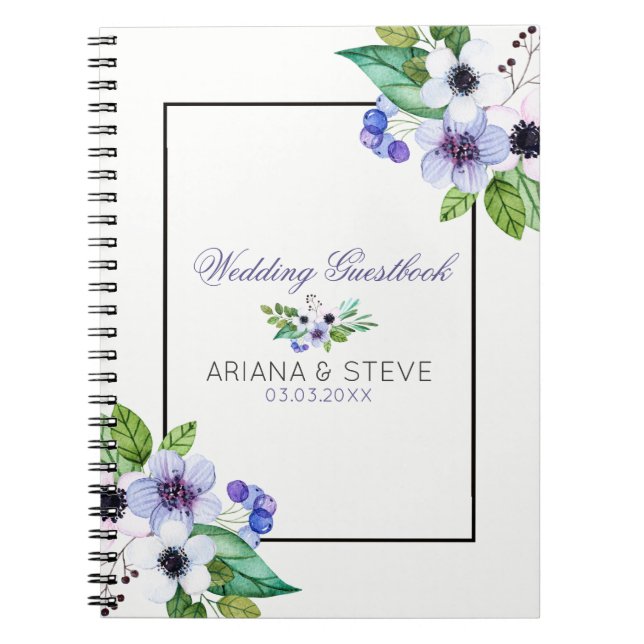 White And Purple Bouquet Notebook (Front)