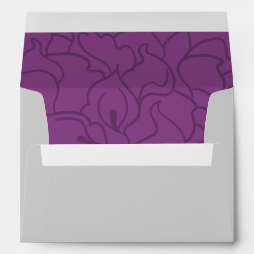 White and Purple Calla Lily Wedding Return Address Envelope