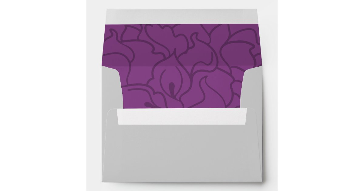 White and Purple Calla Lily Wedding Return Address Envelope | Zazzle