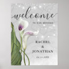 White and Purple Calla Lily Welcome Wedding