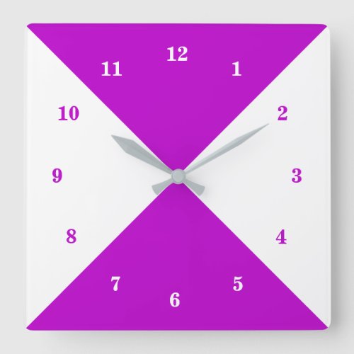 White and Purple Clock with Custom Colors an Font