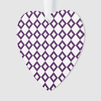 White and Purple Diamond Pattern Ornament