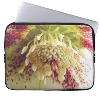 White And Purple Hellebore Laptop Sleeve