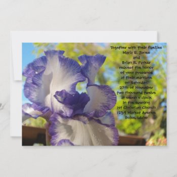 White And Purple Iris Wedding Invitation by ChristyWyoming at Zazzle