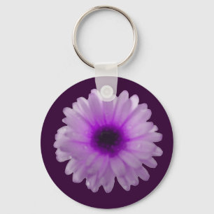 White and Purple Marigold Keychain
