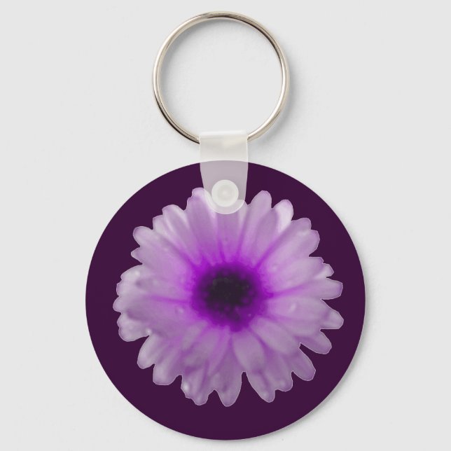 White and Purple Marigold Keychain (Front)