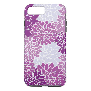 White and Purple Modern Floral iPhone 8 Plus/7 Plus Case