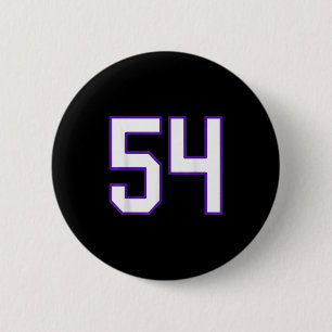 White And Purple Number 54 Jersey Player Uniform # Button