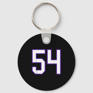 White And Purple Number 54 Jersey Player Uniform # Keychain