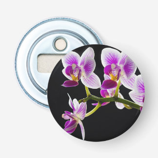 White and purple orchid bottle opener