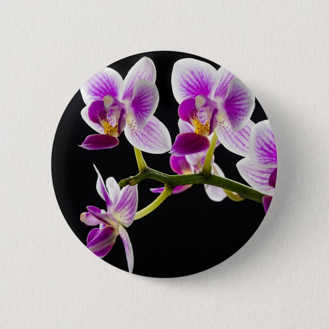 White and purple orchid button (Front)