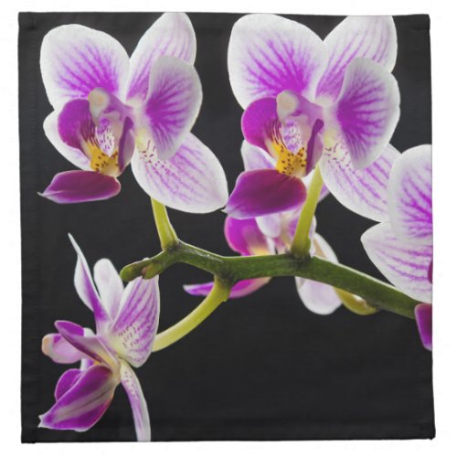 White and purple orchid cloth napkin