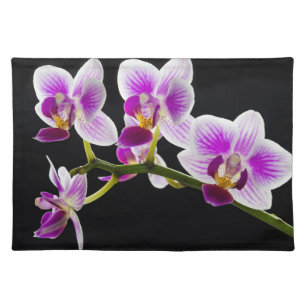 White and purple orchid cloth placemat
