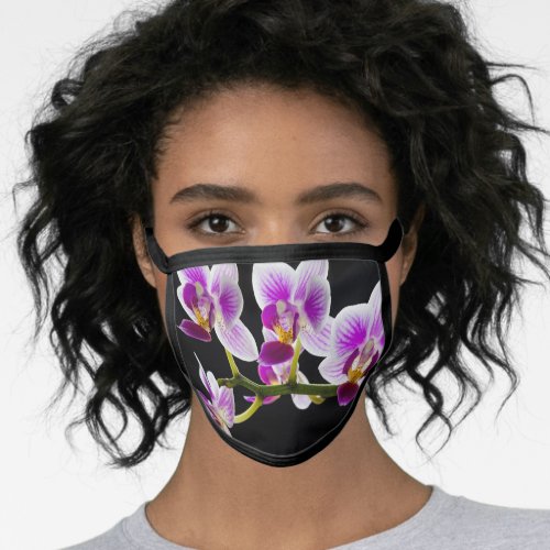 White and purple orchid face mask