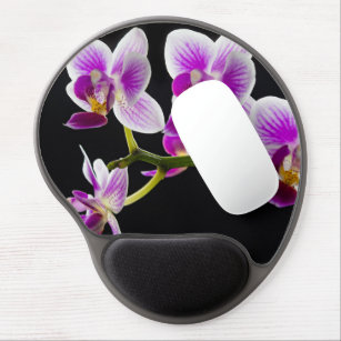 White and purple orchid gel mouse pad
