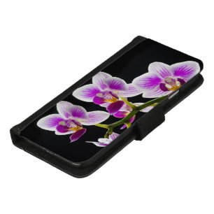 White and purple orchid iPhone 8/7 wallet case