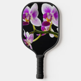 White and purple orchid pickleball paddle