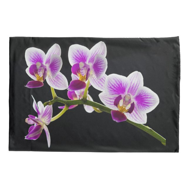 White and purple orchid pillow case (Back)