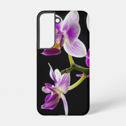 White and purple orchid samsung galaxy s22 case