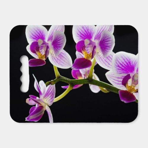 White and purple orchid seat cushion