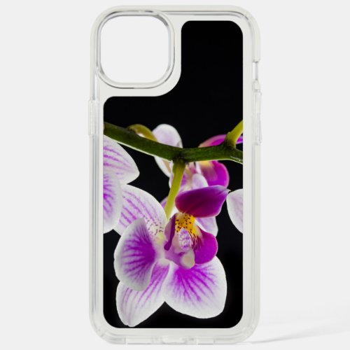 White and purple orchid iPhone 15 plus case