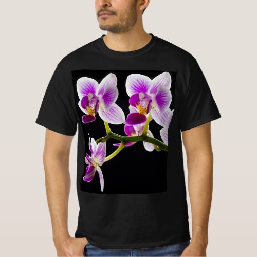 White and purple orchid T_Shirt