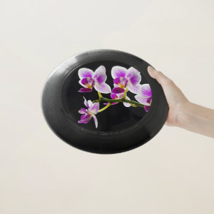 White and purple orchid Wham-O frisbee
