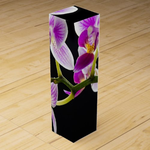 White and purple orchid wine box