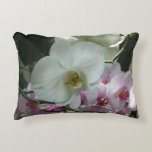 White and Purple Orchids Accent Pillow