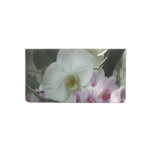 White and Purple Orchids Checkbook Cover