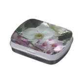 White and Purple Orchids Jelly Belly Candy Tin (Side)