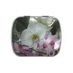 White and Purple Orchids Jelly Belly Candy Tin