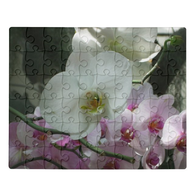 White and Purple Orchids Jigsaw Puzzle (Puzzle Horizontal)