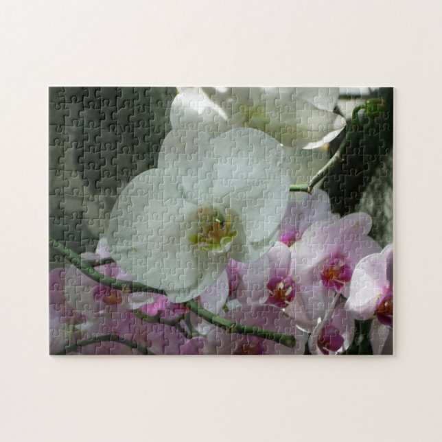 White and Purple Orchids Jigsaw Puzzle (Horizontal)