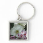 White and Purple Orchids Keychain