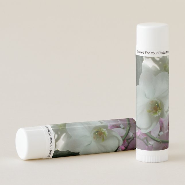 White and Purple Orchids Lip Balm (Front)