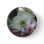 White and Purple Orchids Pinback Button