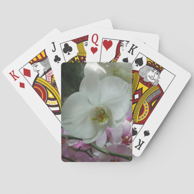 White and Purple Orchids Poker Cards (Back)