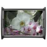 White and Purple Orchids Serving Tray