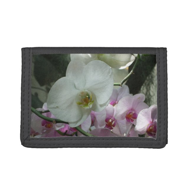 White and Purple Orchids Tri-fold Wallet (Front)