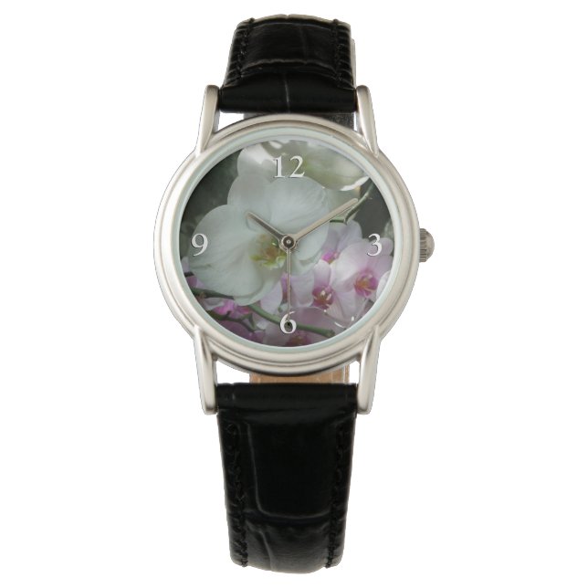 White and Purple Orchids Watch (Front)