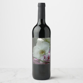 White and Purple Orchids Wine Label