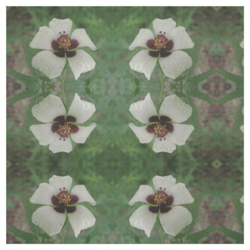 White and Purple Passionflower Floral Patterned Fabric