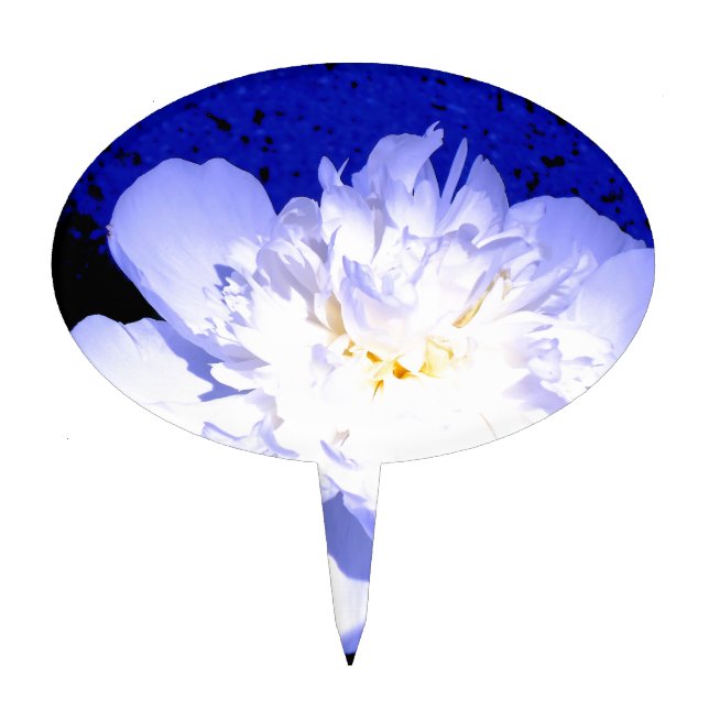 White and purple Peony Cake Topper (Front)