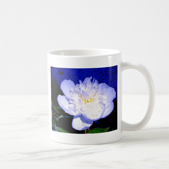 White and purple Peony Coffee Mug (Right)