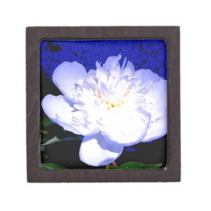 White and purple peony photo jewelry box