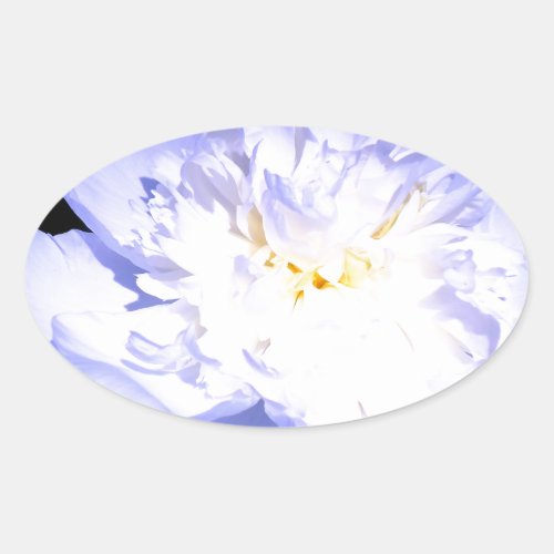 White and purple Peony photo Oval Sticker