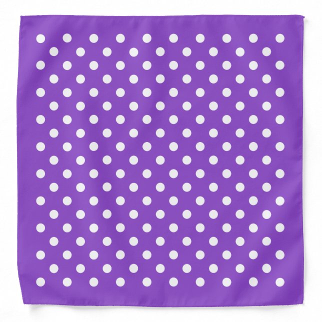 White and purple polka dots bandana (Front)
